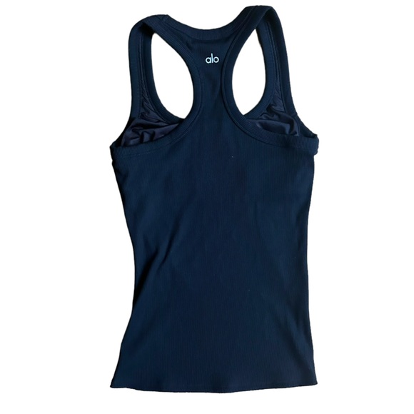 Alo Yoga support ribbed racerback tank Built In Bra Size Small Black - Picture 7 of 10